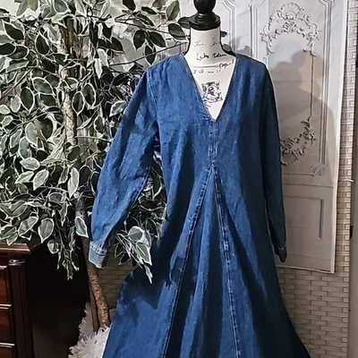 Zara NWT The Tilda Raw Hem Long Line Denim Dress Medium - Image 1 of 4