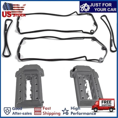 Pair Engine Valve Cover fit BMW 540i E39 740i 740iL1998-2001 E38 11121703175 - Image 1 of 4