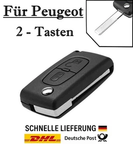 1x Ersatz Klappschlüssel Gehäuse für Peugeot 2-Tasten Fernbedienung KS05A - HU83 - Picture 1 of 5