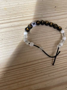 Handmade Enhypen K-pop Bracelet With Matte White And Milk White Beads - Picture 1 of 1