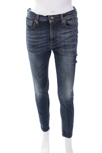 Pantalones de mezclilla para mujer R13 de tiro medio cinco bolsillos lavado pierna recta talla 28 - Imagen 1 de 5