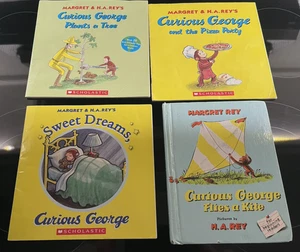 Curious George The Monkey Books Lot Of 4 Pre-Owned Very Nice Fast Ship - Bild 1 von 5