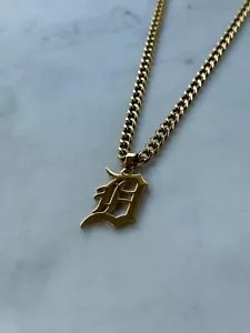 Detroit Tigers Necklace - 5mm Cuban - 22" Gold Chain - MLB - Baseball - Game Day - Picture 1 of 2