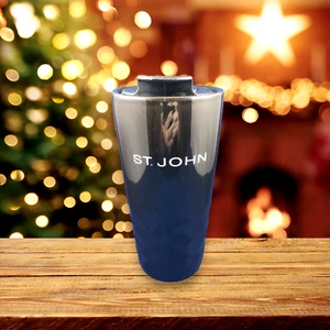 St. John Keramik Warm/Kalt Becher Schwarz h2go Kaffee Wasser 7 Zoll Hoch - Bild 1 von 4