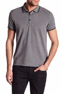 Kenneth Cole New York Men's Polo Contrast Trim Polo Shirt Charcoal Gray Med L. - Picture 1 of 5