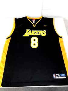 NWOT Vintage Kobe Bryant Reebok Men’s Black Lakers Jersey #8 Size XXL - Picture 1 of 11
