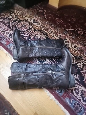 Ariat Riding Boots Handmade Womens Leather Buckle Sandals Brown Us 8b Zipper - Image 1 of 4