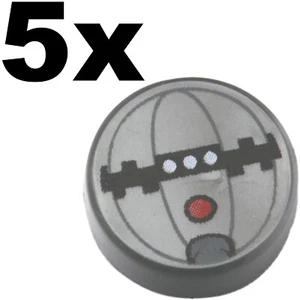 NEW LEGO - Tiles - Round 1x1 - Decorated - Thermal Detonator Silver x5 Star Wars - Picture 1 of 1