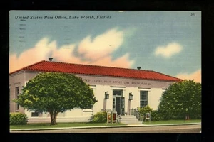 Post Post Post Postkarte Florida FL Lake Worth Laternen Bäume Leinen - Bild 1 von 2