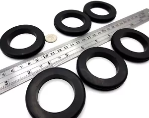 2" Hole Fit Rubber Durable Grommet Fits 3/32" Thick Panel, Has 1.5" ID, Black - Picture 1 of 12