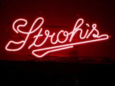 New Stroh's Beer 17" Neon Light Sign Lamp Bar Open Glass Wall Decor Display Club - Image 1 of 4