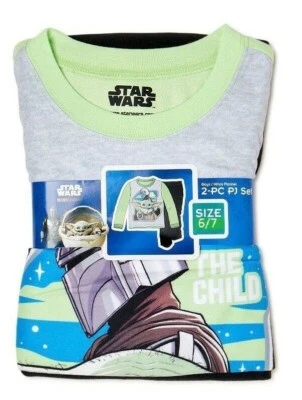 Star Wars Niños Talla 6-7 Mandalorian Baby Yoda El Niño 2 Piezas Pijama Juego para Dormir  Foto 1 de 4