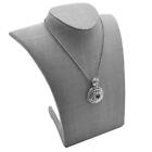 Grey Linen Jewelry Necklace Display Stand Holder Organizer Necklace Stand Bust
