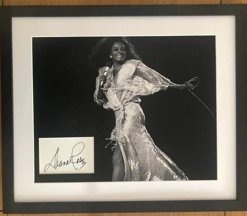Diana Ross   **HAND SIGNED**   24x20 framed display  ~  AUTOGRAPHED Cover