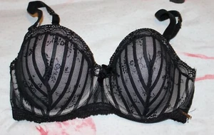 Sujetador Matalan Negro Mezcla Encaje Talla 32DD Con Aros - Imagen 1 de 4