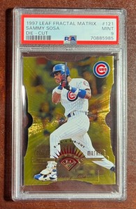 1997 Leaf🍁Sammy Sosa Fractal Matrix Z-Axis GOLD🥇Die Cut🔥PSA 9🚨MINT💎POP 2⭐️