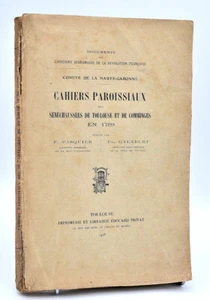 Pasquier & Galabert: PARISH NOTEBOOKS Seneschausses TOULOUSE & COMINGES 1789 - Picture 1 of 1