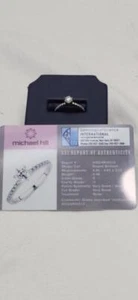 MICHAEL HILL .46C 15 Diamond Engagement Ring .62 CTW 14K White Gold (NJL024099) - Picture 1 of 8