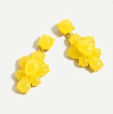 NUEVO AUTÉNTICO J. Pendientes colgantes de gemas de caramelo CREW - amarillo firmado Foto 1 de 2