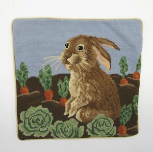 FUNDA ALMOHADA DECORATIVA PARCHE REPOLLO CONEJO PUNTA AGUJA LANA NUEVA CON ETIQUETAS - Imagen 1 de 12