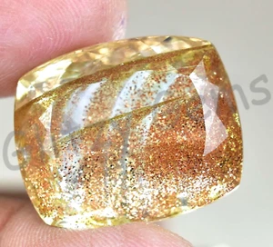 Natural Rutile & Sunstone 36.30Ct Certified Rare found Two in One Loose Gemstone - Picture 1 of 6