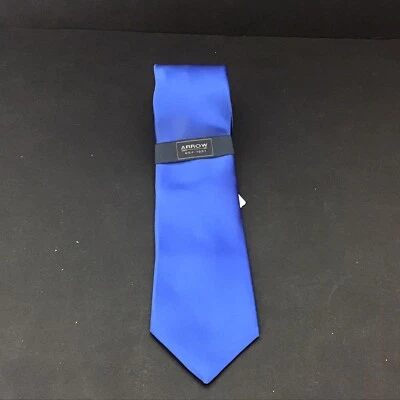 Corbata Hombre Flecha Azul Sólido L: 56” x W: 3 1/4” Nueva con Etiquetas Foto 1 de 2