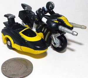 Small Micro Machine Power Rangers Motorcycle with Sidecar in Black and Yellow #2 - Picture 1 of 4