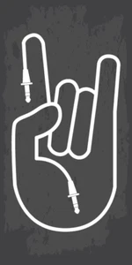 Calcomanía adhesiva para parachoques de coche de mano Grunge Music Rocks - Imagen 1 de 1