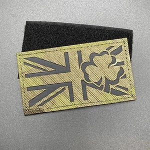 MTP Union Jack Patch with Irish Shamrock Hook & Loop Camo British Army Military - Picture 1 of 5
