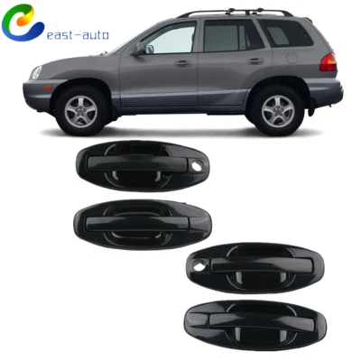 Manijas de puerta delanteras traseras de plástico para Hyundai Santa Fe 2001-06 exteriores 4 piezas Foto 1 de 4