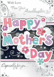 MUTTERTAGSKARTE von Ihrer ENKELIN - hochwertiges Muttertag Blumenmuster - Bild 1 von 3