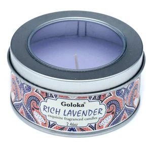 Candle Tin Lavender Goloka Wax Approx. 6 Hours Candle - Picture 1 of 4
