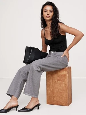 Banana Republic L LARGE Bustier Bodysuit Black Layering Cami Tank Top Snaps NWT - Image 1 of 4