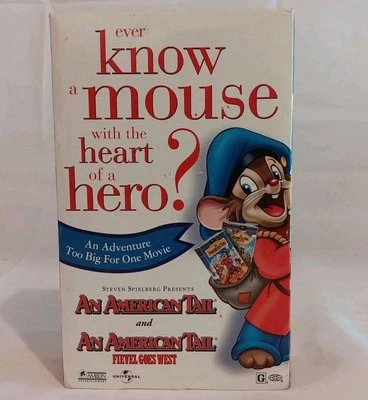 An American Tail 1 & Sequel, Fievel Goes West (VHS,1996,1991)Open Box No Cd Rom - Image 1 of 4