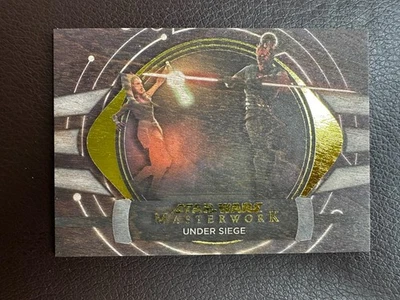 2024 Topps Star Wars Masterwork "Under Siege" Ahsoka Darth Maul Wood /10 SP JA-8 - Image 1 of 2
