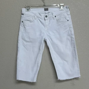 Citizens of Humanity White Bermuda Cutoff Jean Shorts Women’s 26 Raw Hem Denim - Picture 1 of 10