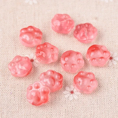 10pcs Bears Paw Shape Colorful Lampwork Glass Loose Beads For Jewelry Making - Image 1 of 4
