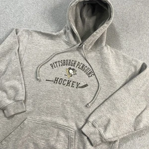 Pittsburgh Penguins Hoodie Mens Size Large NHL Hockey Gray Pullover Sweatshirt - Picture 1 of 13