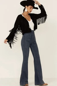 Vocal women's Suede Stone Jacket fringe details Size s NWT - Picture 1 of 14