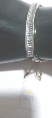 Новый WT Kendra Scott кристалл шнурка серебристый 7,5 браслет - Изображение 1 из 4