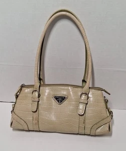 Vintage Prada Milano Crocodile Beige Handbag - Picture 1 of 9