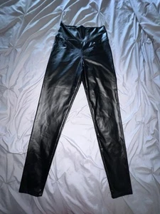 Everbellus Faux Leather Leggings Womens L Black Pants Pull On Pre Owned - Picture 1 of 7