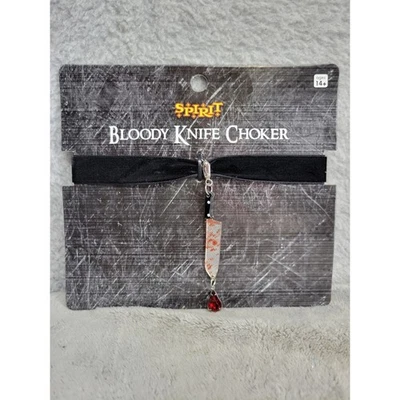 Spirit Halloween Cuchillo Sangriento Gargantilla Disfraz Collar Horror Gótico Gótico Foto 1 de 2