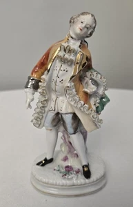 Vintage handbemalte Wales Japan Porzellanfigur Mann viktorianischer Stil 6 Zoll gebraucht, in einwandfreiem Zustand - Bild 1 von 6