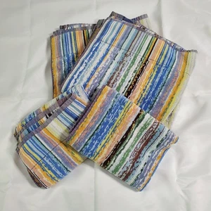 Bergamo Bath and Hand Towels Set  of 4 Striped Multicolor Portugal 100% Cotton - Picture 1 of 17