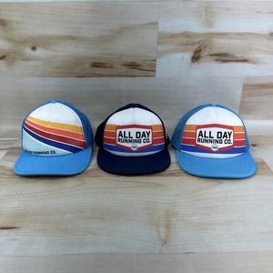 3er Set All Day Running Company Trucker Mütze Retro Cap blau Mesh verstellbar - Bild 1 von 23