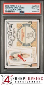 2012 TOPPS ALLEN & GINTER WHAT'S IN A NAME OZZIE OSBORNE EARL SMITH POP 2 PSA 10 - Picture 1 of 3