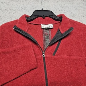 Steinbock Pullover Pulli Damen L 19" rot 100% Wolle gesticktes Logo 1/2 Zip Wandern - Bild 1 von 17