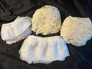 WIDE LACE Lot Of 4 White & Ivory Trim Bridal/Lingerie/Crafts Gathered - Picture 1 of 5