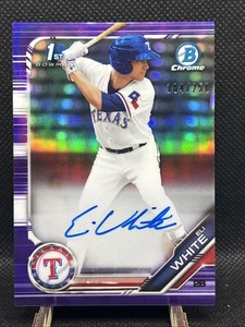 Eli White 2019 Bowman Chrome 1st Auto Purple Refractor 184/250 Rangers Braves - Bild 1 von 3